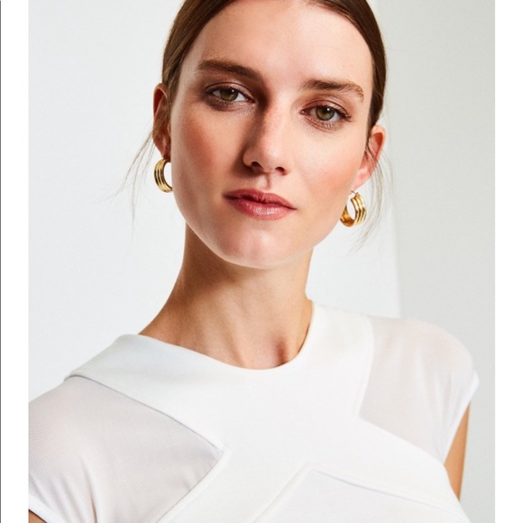 Karen Millen Cross Halter Mesh Jersey Top - Picture 4 of 8